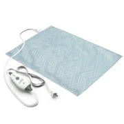 Pure Enrichment PureRelief Express Designer Series Electric Heating Pad - 12” x 15” Fast-Heating with 4 Heat Settings, Machine-Washable Fabric, & 2-Hour Auto Safety Shut-Off - Cerulean Diamond