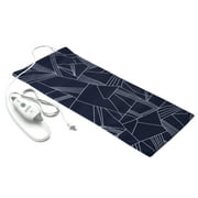 Pure Enrichment PureRelief Express Designer Series Electric Heating Pad - 12” x 24” Fast-Heating with 4 Heat Settings, Machine-Washable Fabric, & 2-Hour Auto Safety Shut-Off - Navy Graphic
