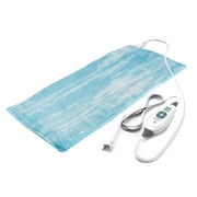 Pure Enrichment PureRelief Luxe Micromink Electric Heating Pad (12”x24”), 6 InstaHeat Settings, Ultra-Soft, Machine-Washable, Auto Shut-Off - For Temporary Pain Relief (Aqua Paint Designer Print)