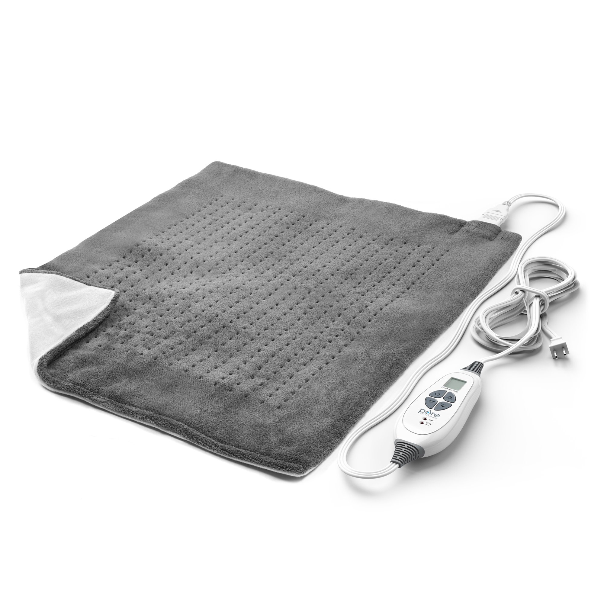 Pure Enrichment® PureRelief™ XXL (20 x 24) Electric Heating Pad for Back  Pain and Cramps - 6 InstaHeat™ Settings, Machine Washable, Soft Microplush,  2-Hour Auto Shut-Off, u0026 Storage Bag (Gray) - Walmart.com