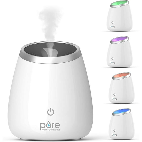 Pure Enrichment PureSpa Deluxe Ultrasonic Aromatherapy Oil Diffuser - 120ml Water Tank, Mood-Boosting Ionizer and Optional Color-Changing Light Lasts Up to 10 Hours with Auto Safety Shut-Off