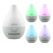 Pure Enrichment PureSpa Drop USB Aroma Diffuser - Waterless Essential Oil Fan Diffuser with 3 Reusable Scent Pads, USB Power Cable, and Color-Changing Mood Light - Ideal for Travel and Small Spaces