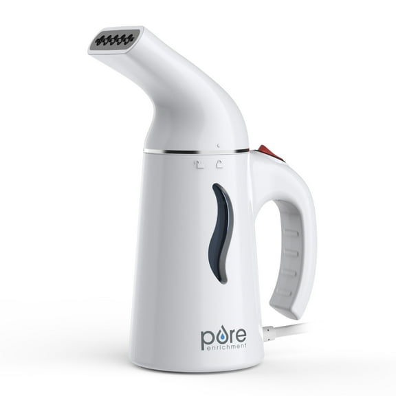 Pure Enrichment PureSteam Portable Fabric Steamer - Handheld Travel Garment Steamer Removes Wrinkles & is Safe on All Fabrics - Fast-Heating, Lightweight, Auto Safety Shut-Off, & Long Cord (White)
