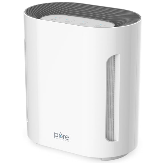 Pure Enrichment PureZone Air Purifier for Bedroom & Living Room, 4-Stage Filtration & UV-C Light, H13 HEPA Filter Helps Remove Bacteria, Pet Hair Dander, Allergens, Germs, Smoke, Dust (White)