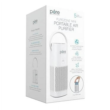 Pure Enrichment® PureZone™ Mini Portable Air Purifier - True HEPA Filter Cleans Air, Helps Alleviate Allergies, Eliminates Smoke & More — Ideal for Traveling, Home, and Office Use (Black)