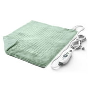 Pure Enrichment WeightedWarmth Extra-Wide Weighted Heating Pad (20” x 24”) 3.5 lbs, 6 InstaHeat Settings, BPA-Free Non-Toxic Beads, & Microplush — Ideal for Back Pain, Sore Joints, & Cramps (Jade)