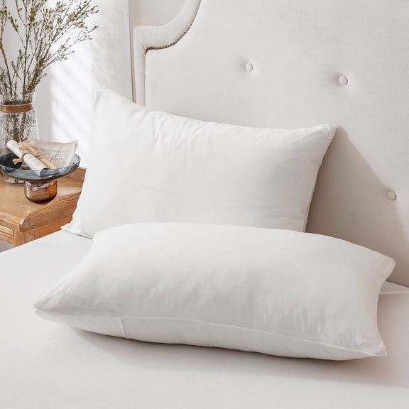 Pure Era 100% T-Shirt Jersey Knit Cotton Pillowcases Super Soft Breathable, Set of 2, Standard 20”x26”, Solid Off White