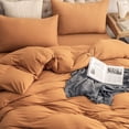 thumbnail image 1 of Pure Era Duvet Cover Set-Jersey Knit Cotton 100% T-Shirt Cotton-Super Soft 2xPillow Shams-Full Size,Burnt Orange, 1 of 7