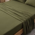 thumbnail image 1 of Pure Era Flat Sheet/Top Sheet Queen Only Jersey Knit 100% Cotton Super Soft Olive Green, 1 of 6