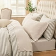 thumbnail image 1 of Pure Era Jersey Knit Cotton 3pc Bed Sheet Pillowcase Set Deep Pocket 15"-20" Beige Twin Size, 1 of 8