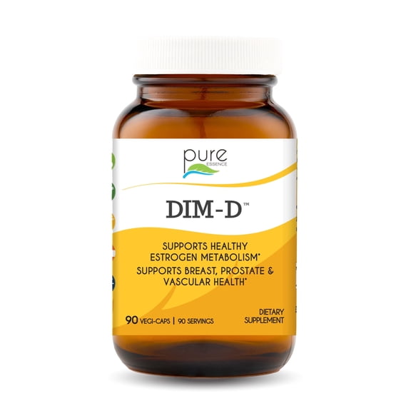 Pure Essence Labs - DIM-D, Hormone Balance & Estrogen Metabolism Support with DIM & Vitamin D3 - 90 Vegetarian Capsules