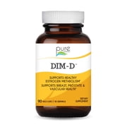 Dim D by Pure Essence - Natural Supplement for Estrogen Balance, Hormonal Acne, and Menopause Support with Vitamin D3, Calcium, Green Tea & Lycopene - 90 Capsules