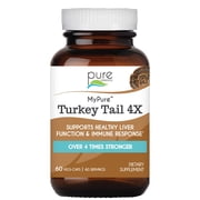 Pure Essence Labs - MyPure Turkey Tail 4X, Organic Fruiting Body Mushroom Extract for Daily Wellness - 60 Vegetarian Capsules