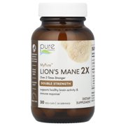 Pure Essence Labs - MyPure Lion's Mane 2X, Organic Mushroom Extract for Focus & Brain Health - 30 Vegetarian Capsules