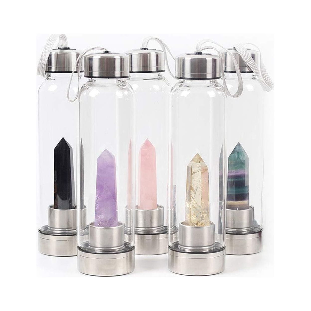 Pure Essence Natural Stone Infused Water In Glass Bottle