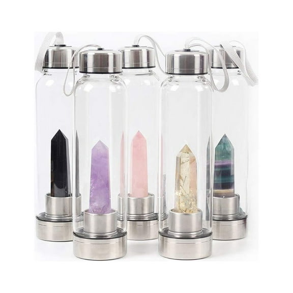 Pure Essence Natural Stone Infused Water In Glass Bottle