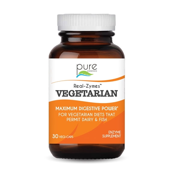 Real-Zymes Vegetarian Digestive Enzymes Supplement with Probiotics for Better Digestion - Natural Support for Relief of Bloating, Gas, Belching, Diarrhea, Constipation, IBS, etc. - 30 Caps