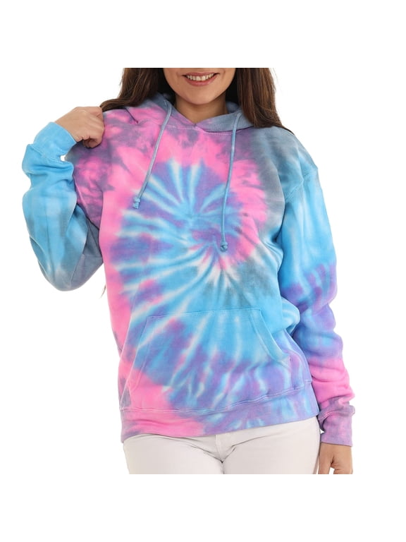 Tie Dye Fleece Long Sleeve Pullover Hoodie for Men and Women