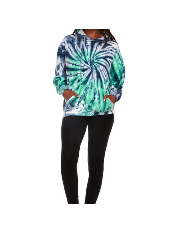 Tie Dye Long Sleeve Fleece Pullover Hoodie for Women