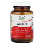 PURE ESSENCE LABS Whole-C Whole Food Vitamin C - Best Immune Support - Organic & Nature Vitamins - Immunity Booster & Dietary Supplements 30 Tablets