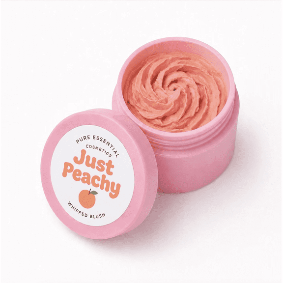 Pure Essential Cosmetics Whipped Cream Blush, Glowing Finish, Lightweight, Buildable, Just Peachy