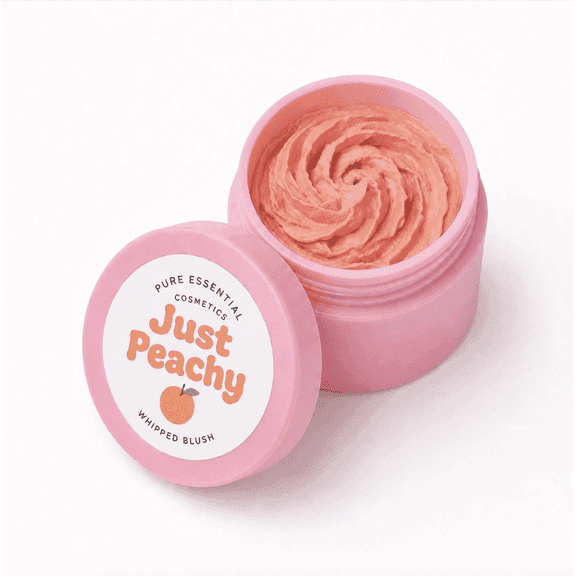 Pure Essential Cosmetics Whipped Cream Blush, Glowing Finish, Lightweight, Buildable, Just Peachy