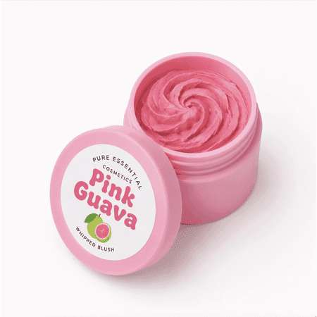 Pure Essential Cosmetics Whipped Cream Blush, Glowing Finish, Lightweight, Buildable, Medium Coverage, Paraben-Free, Pink Guava