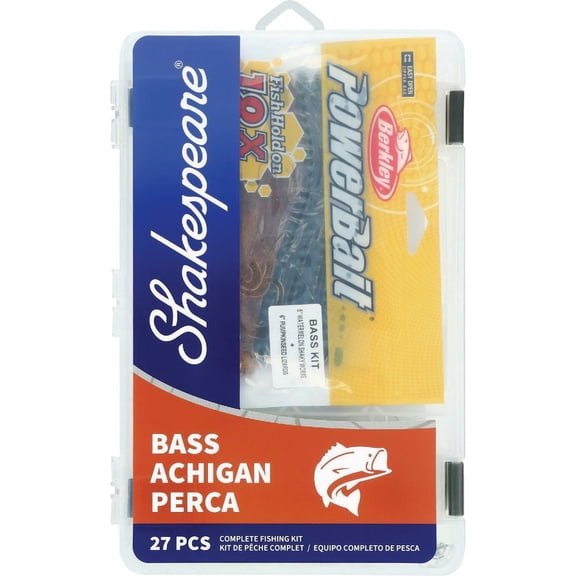 Pure Fishing Shakespeare Bass Tackle Box Kit - Pack of 8