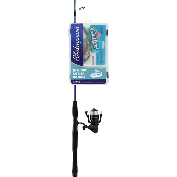 Pure Fishing Shakespeare Inshore Spinning Fishing Rod & Reel - Pack of 2