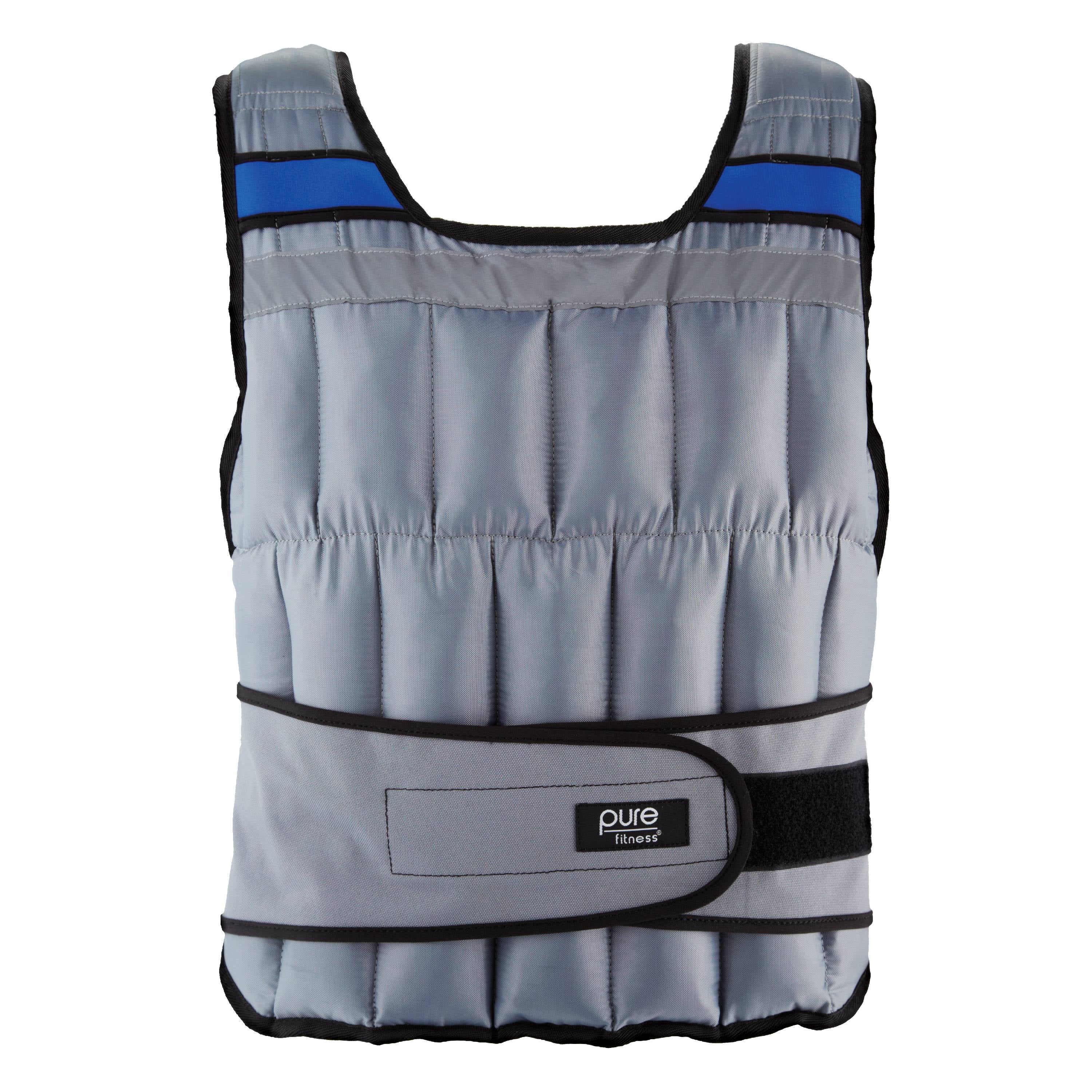 Pure Fitness 40lb Adjustable Weighted Vest Grey Blue Walmart