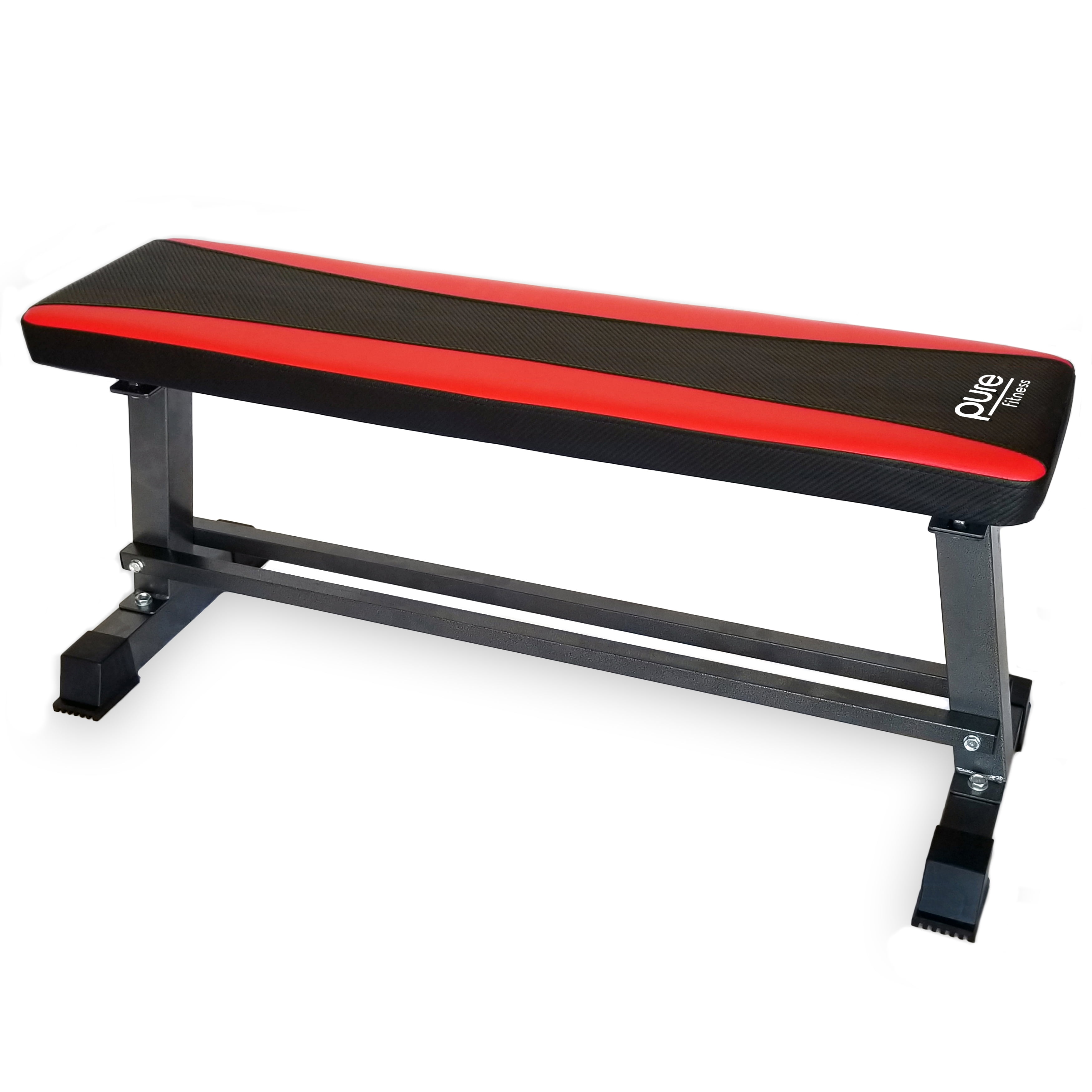 Pure Fitness Flat Bench with Dumbbell Rack Weight Capacity 600lbs