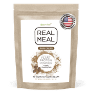 Pure Food Real Meal Replacement Protein Powder | Organic, All Natural, Plant-based | High Fiber, Low Carb, No Sugar, Free of Gluten, Dairy, Soy | Raw Cacao Flavor | 530 Gram (1.2 Pound) Pouch