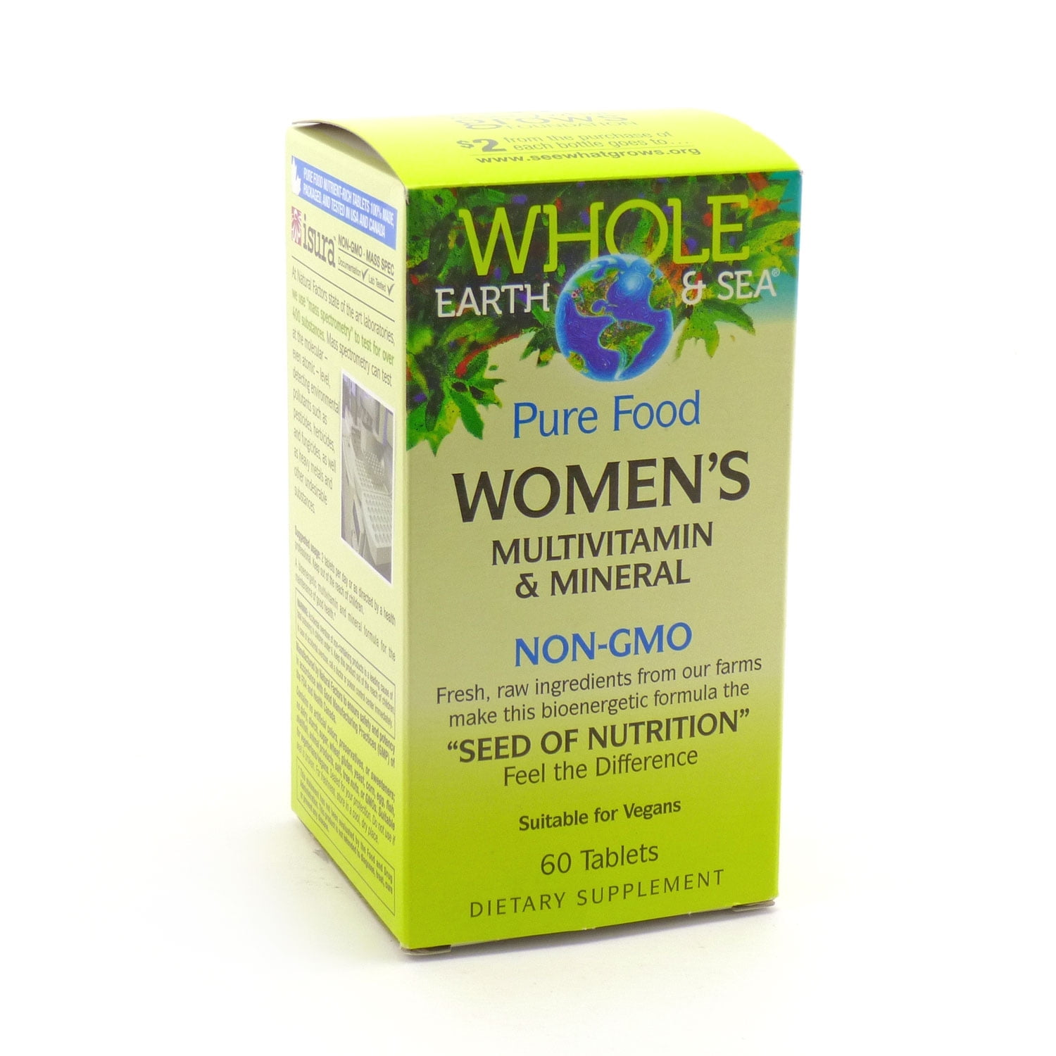 Natural Factors Whole Earth & Sea Women's Multivitamin & Mineral, Whole Food Supplement, Vegan, 60 Tablets