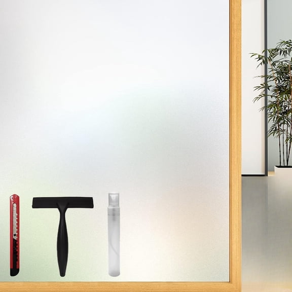 Pure Frosted Glass Window Film 24 Hours Two Way Privacy Protection | Static Cling, Heat Blocking, Removable, Ideal for Privacy scenarios Such as Home bathroom Office Doors (17.5 x 78.7 Inch)