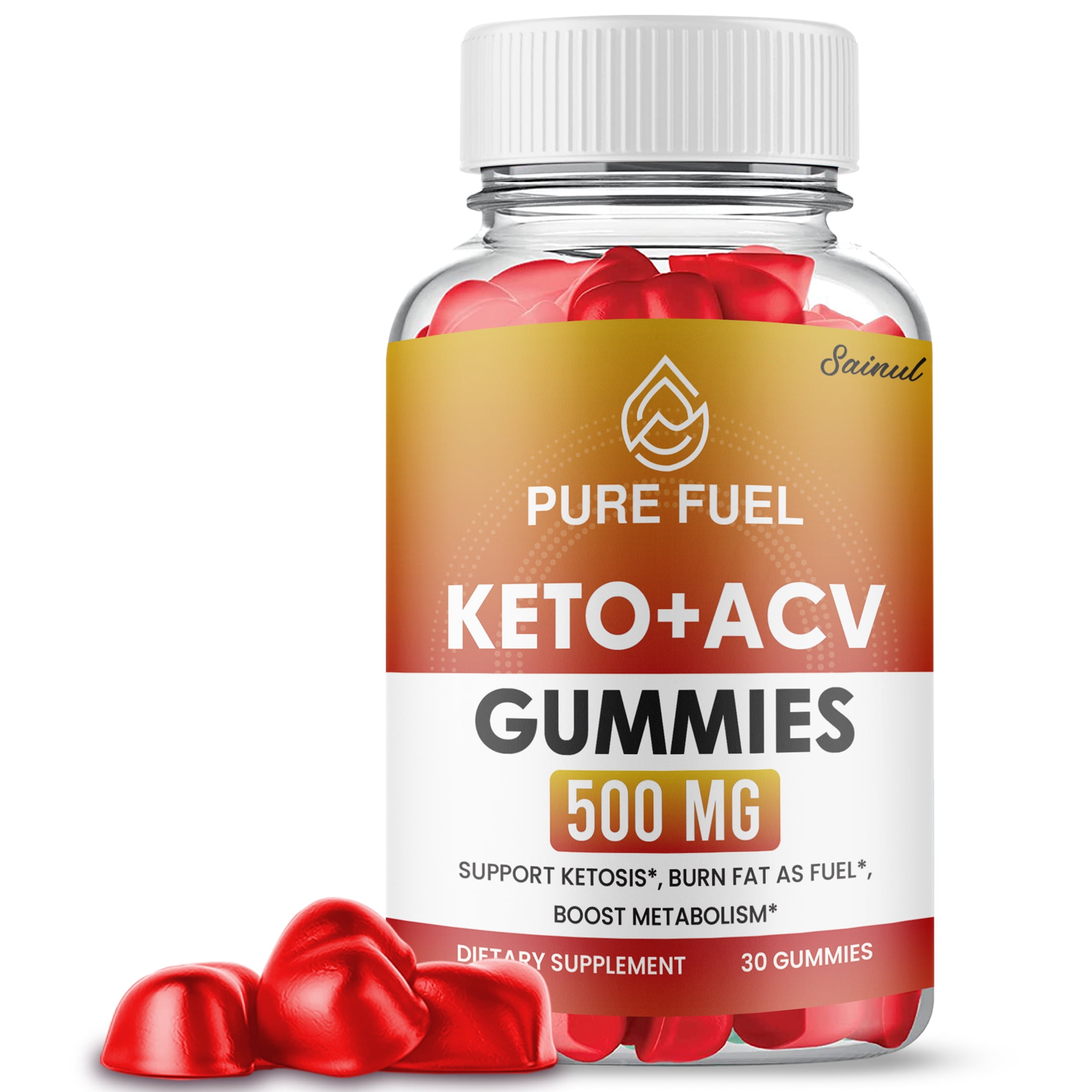Pure Fuel Keto ACV Gummies, Maximum Strength, Apple Cider Vinegar, 1 Month Supply Dietary Supplement (1 Pack)