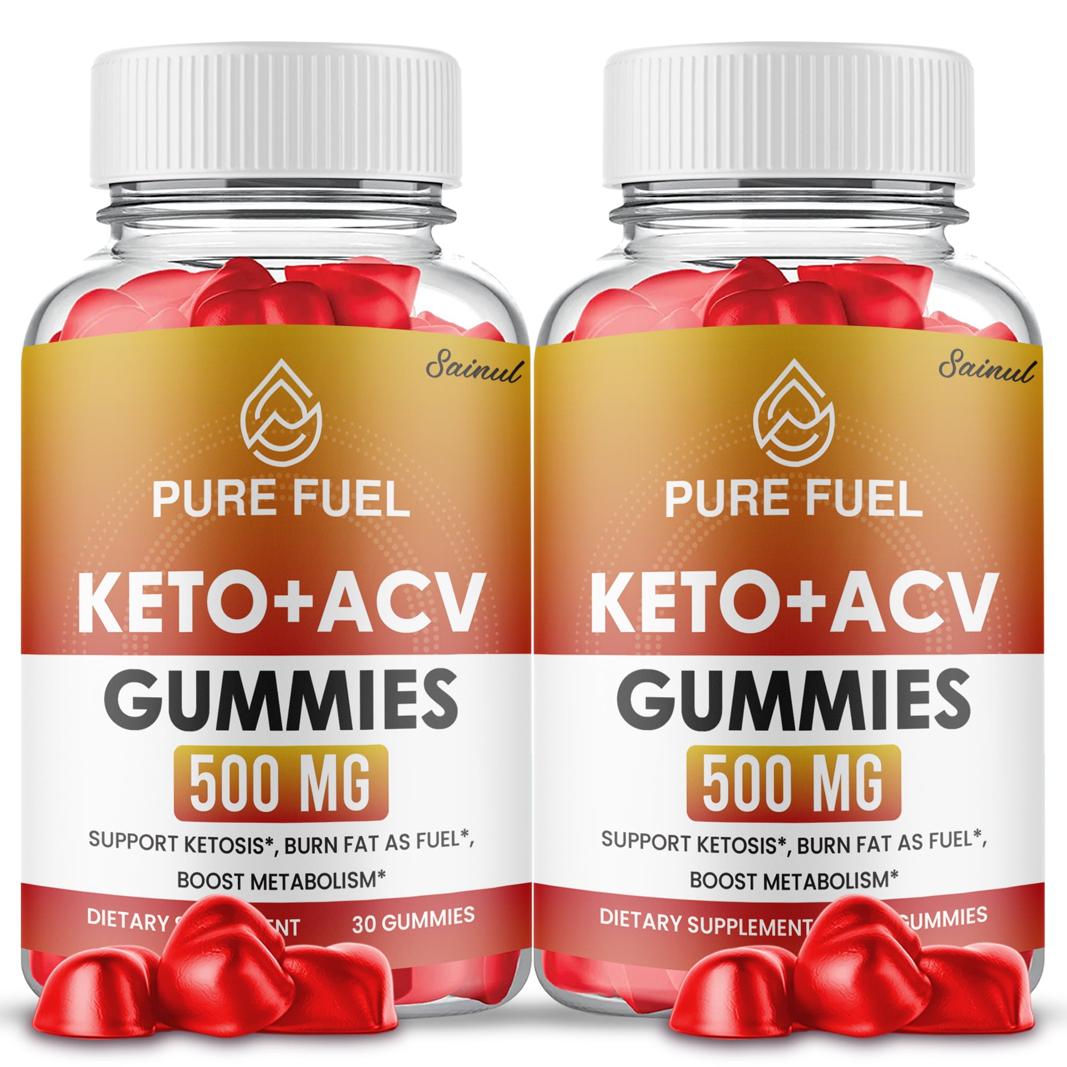 Pure Fuel Keto ACV Gummies, Maximum Strength, Apple Cider Vinegar, 2 Month Supply Dietary Supplement (2 Pack)
