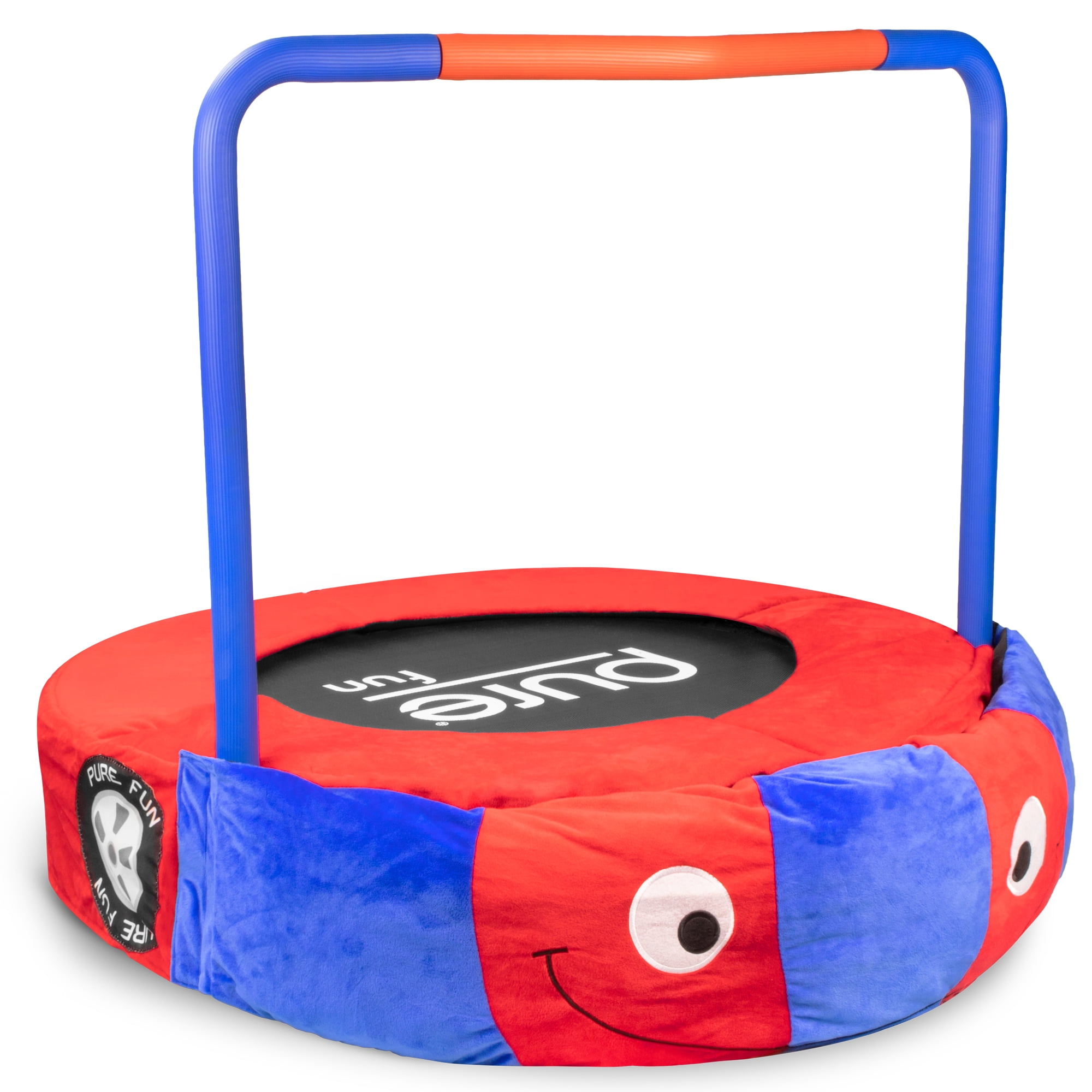 Pure Fun 36-inch Race Car Plush Jumper Kids Trampoline with Handrail