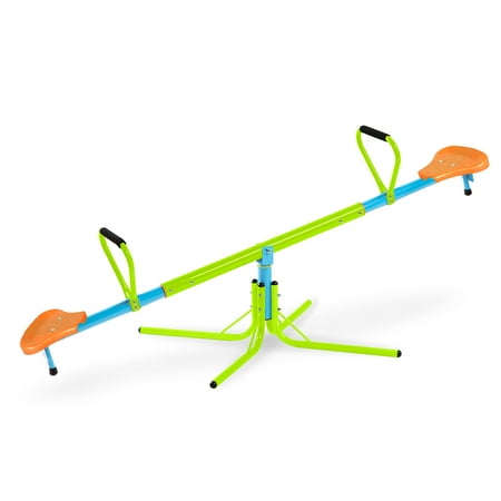 Pure Fun 360 Swivel Quad Kids Seesaw, Indoor or Outdoor, 100lb Weight Limit, Ages 3 to 9