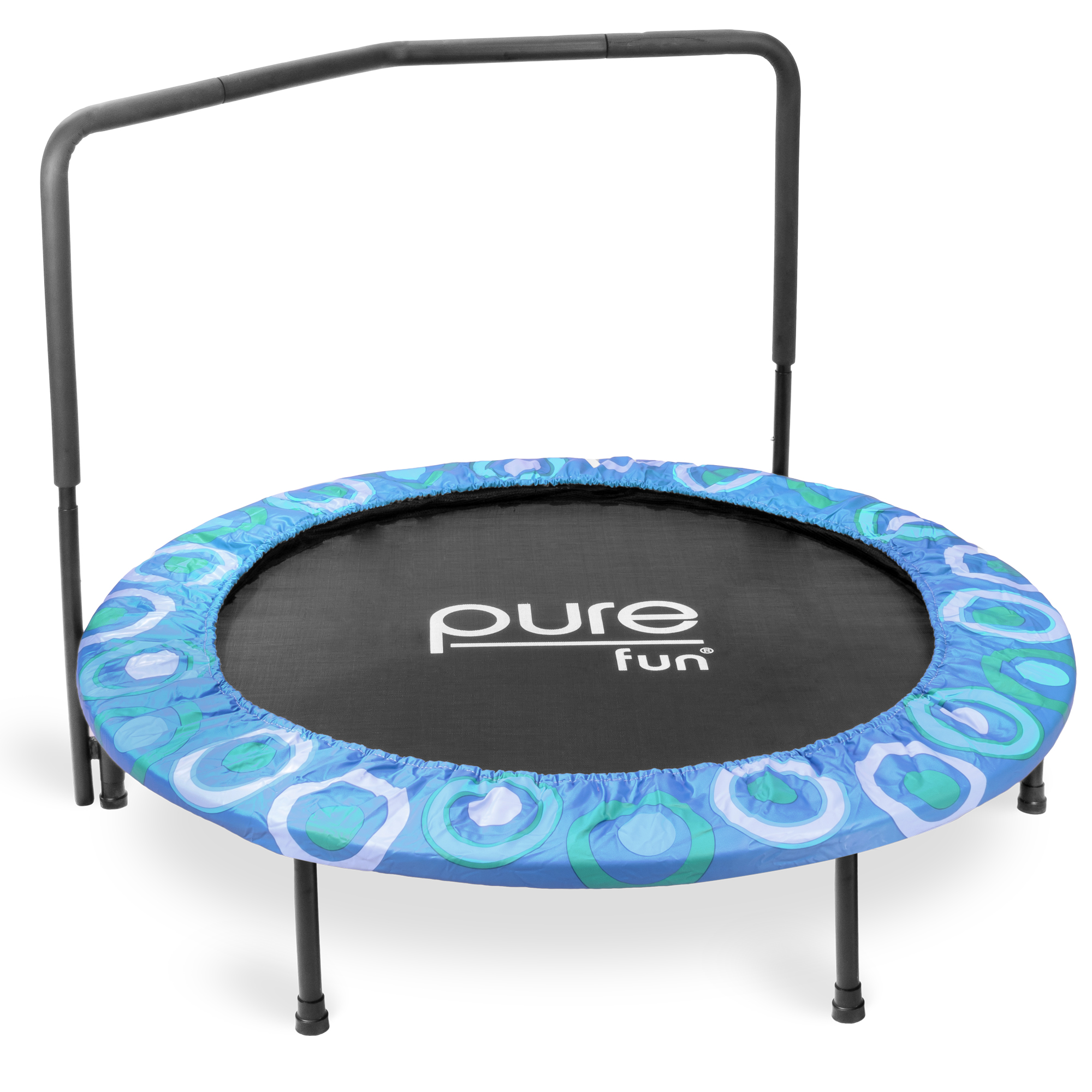 Pure Fun 48-Inch Super Jumper Kids Trampoline with Handrail, Blue, 100lb Weight Limit - image 1 of 6