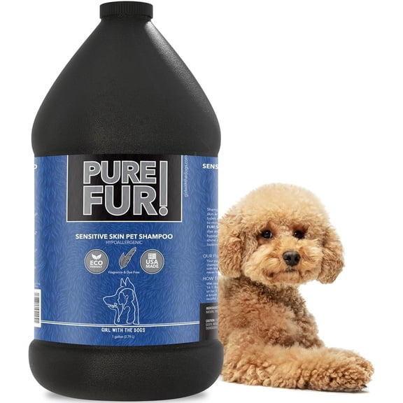 Pure Fur! by Girl With The Dogs - Made in USA - Sensitive Skin Pet Shampoo, 1 Gallon