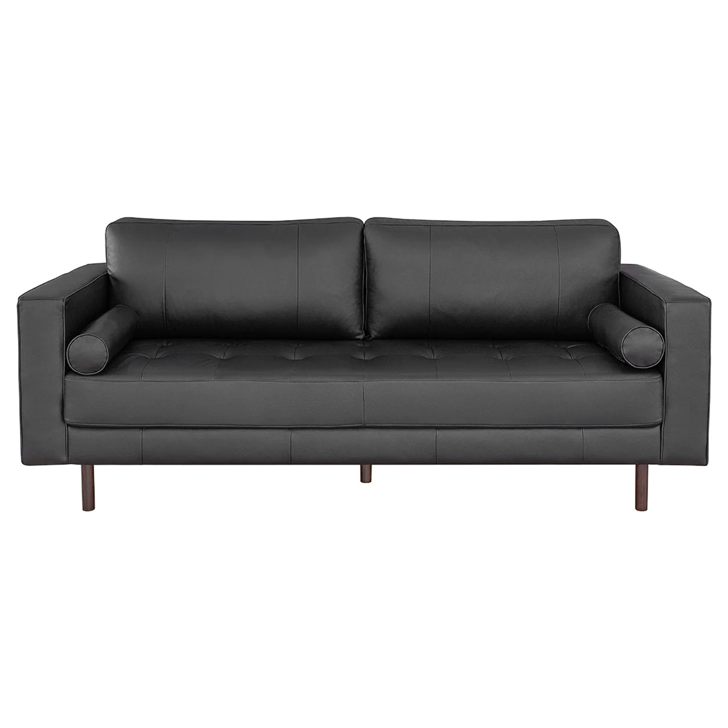 Pure Furniture Aspen 89Inch MidCentury Modern Leather Sofa Couch