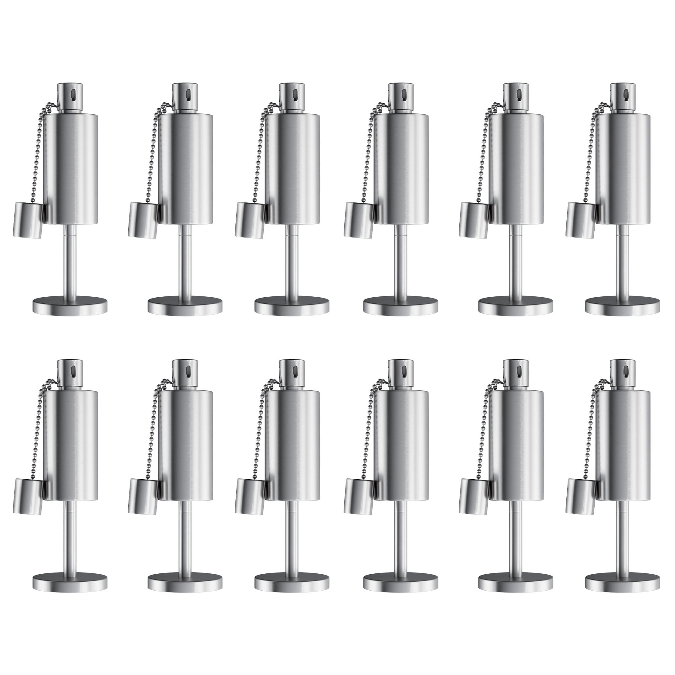 Pure Garden 10.5in Stainless Steel Refillable Citronella Torch Canister 12-Pack