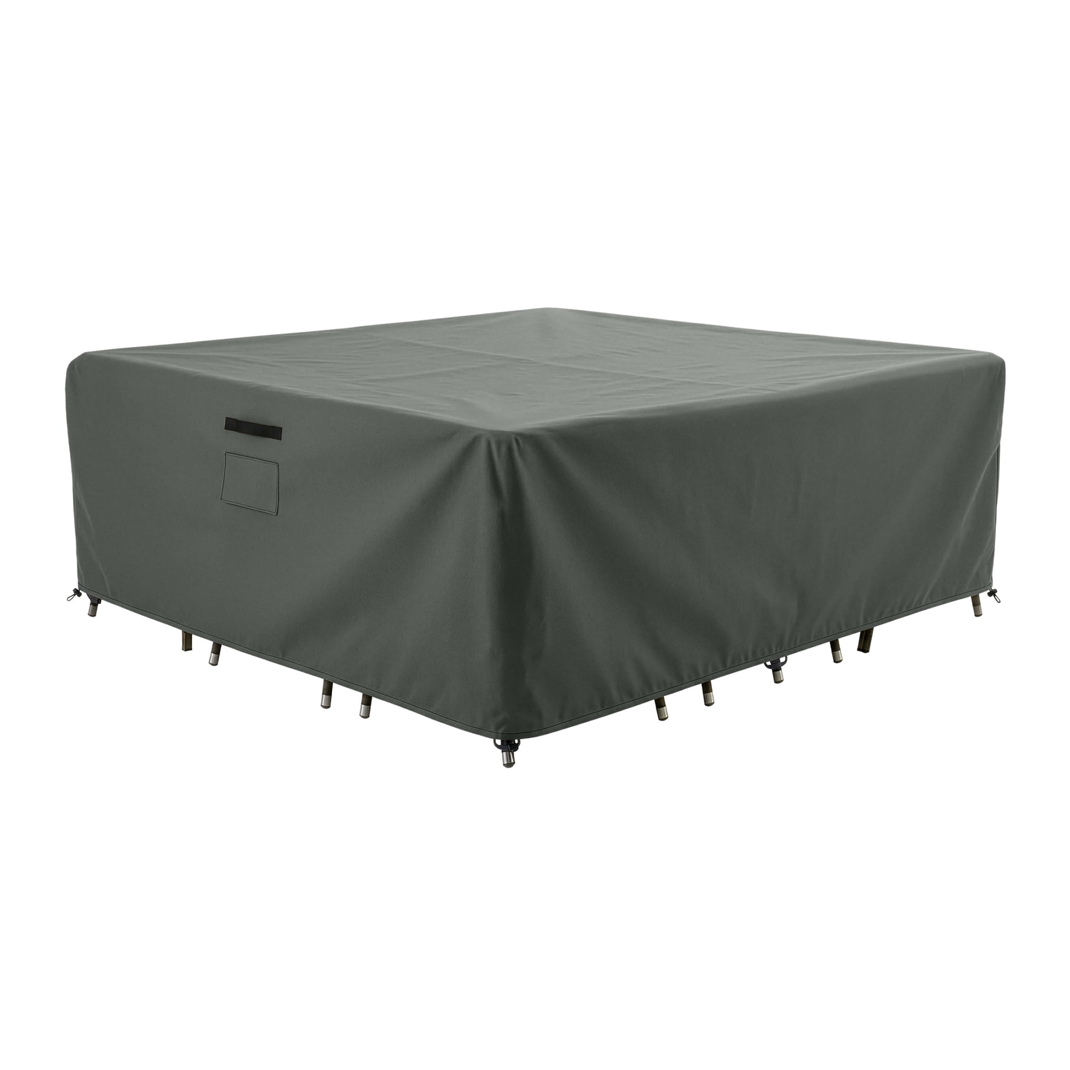 Pure Garden 106x106x28in Waterproof Square Furniture Outdoor Table Cover, Gray