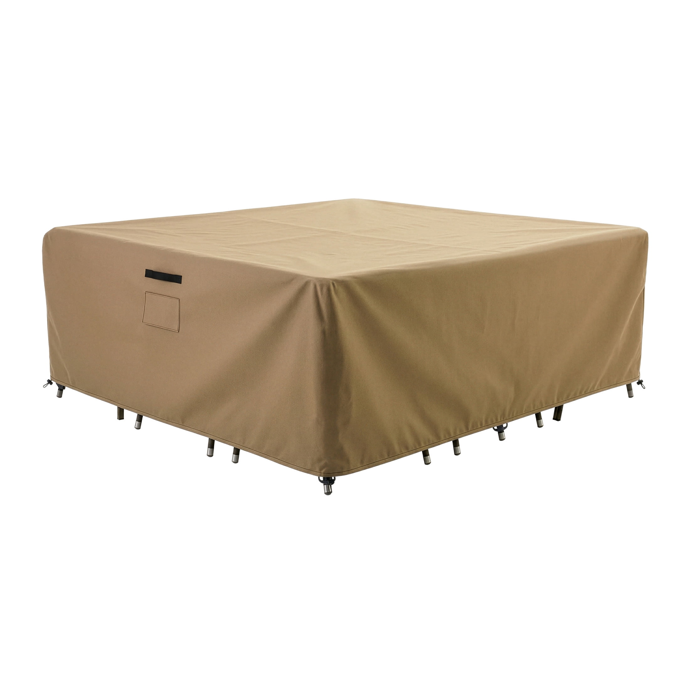 Pure Garden 106x106x28in Waterproof Square Furniture Outdoor Table Cover, Tan