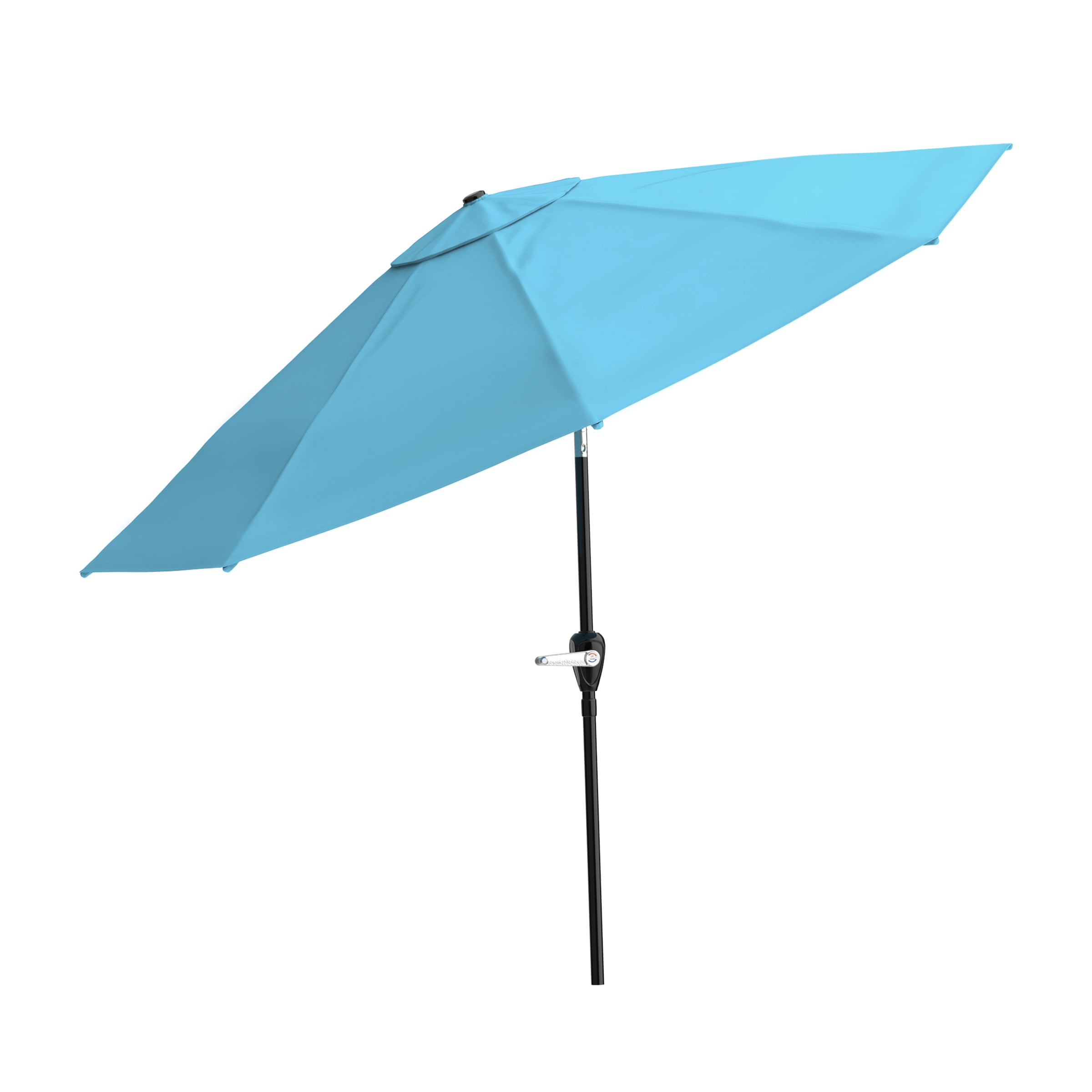 10-Foot Blue Aluminum Market Patio Umbrella with Crank and Tilt