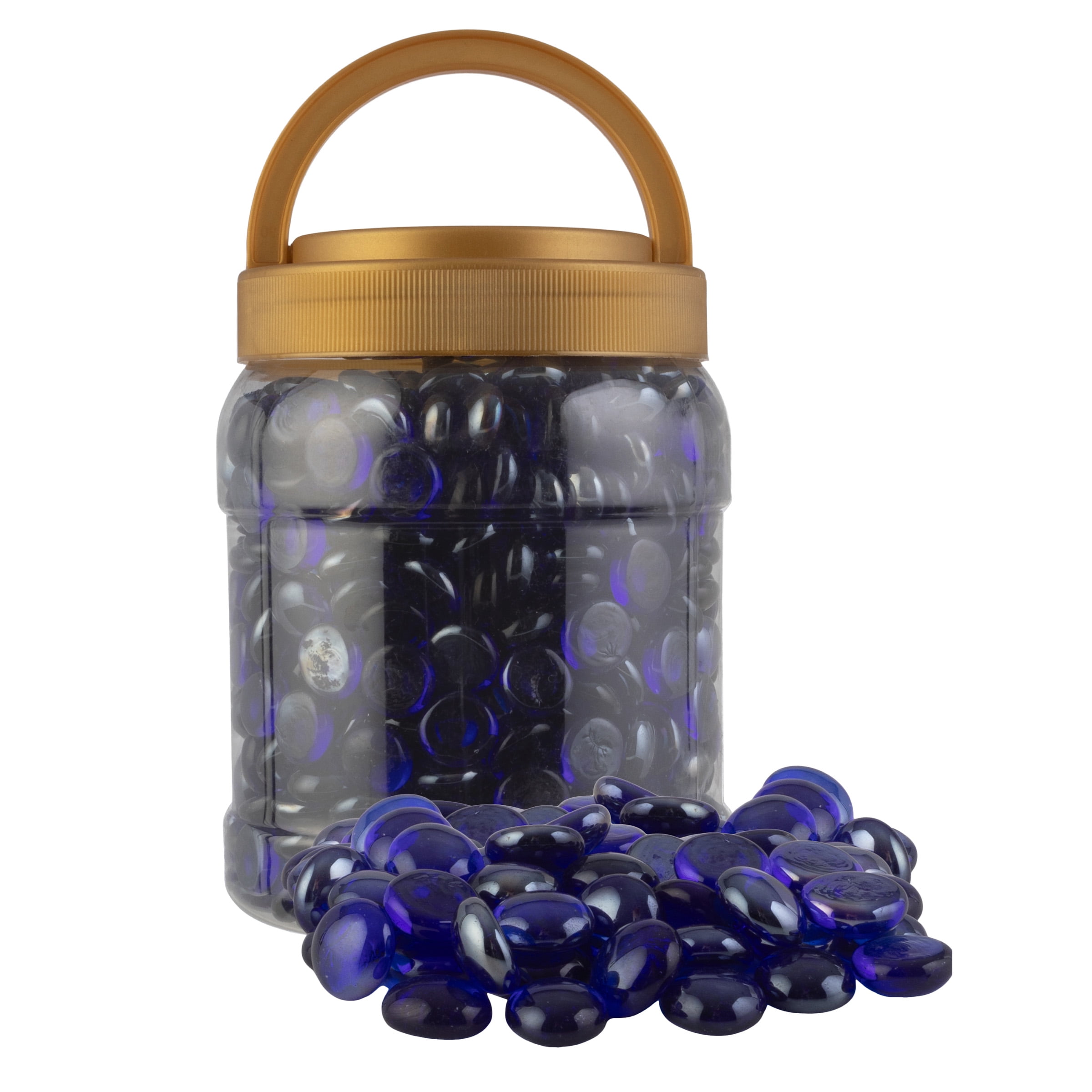 Pure Garden 10lb Fire Pit Glass Rocks, Blue