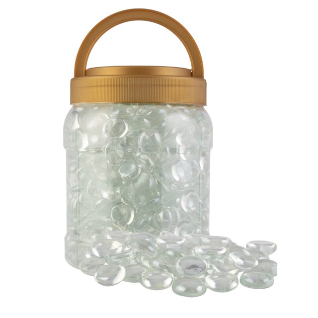 Pure Garden 10lb Fire Pit Glass Rocks, Clear