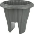 thumbnail image 1 of Pure Garden 13.5in Plastic Railing Planter - 2.6- gal Outdoor Flower Pot, Gray, 1 of 18