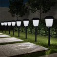 thumbnail image 1 of Pure Garden 50-LG1058 16 in. Solar Path Tall Stainless Steel Outdoor Stake Lighting for Garden - Black - Set of 8, 1 of 6