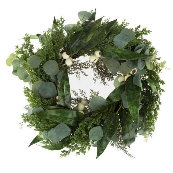 Pure Garden 20-inch Artificial Eucalyptus Wreath for Home Décor